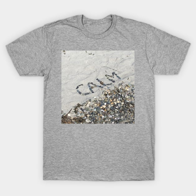 Calm Relaxing Mindfulness Gift for Women with Sandy Beach T-Shirt by Pine Hill Goods